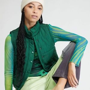 PacSun -  LA Hearts Green Puffer Vest - Size Large